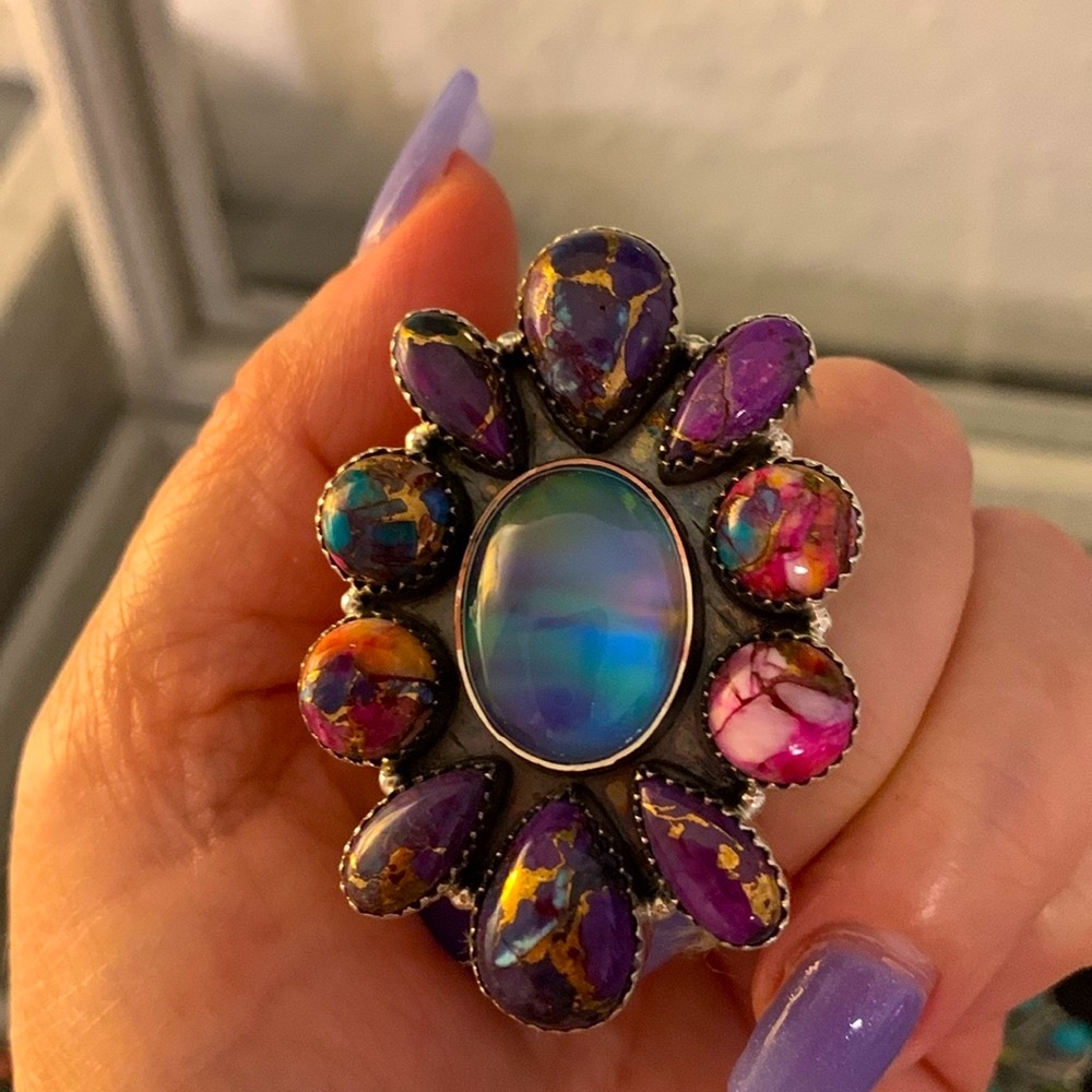 Sterling Silver Multistone Statement Ring - Picture 2 of 5
